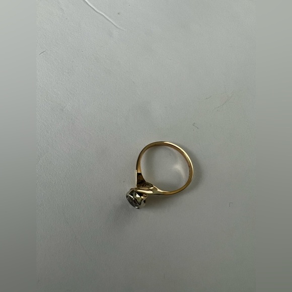 14k & Diamond Solitaire Engagement Ring - Picture 4 of 9